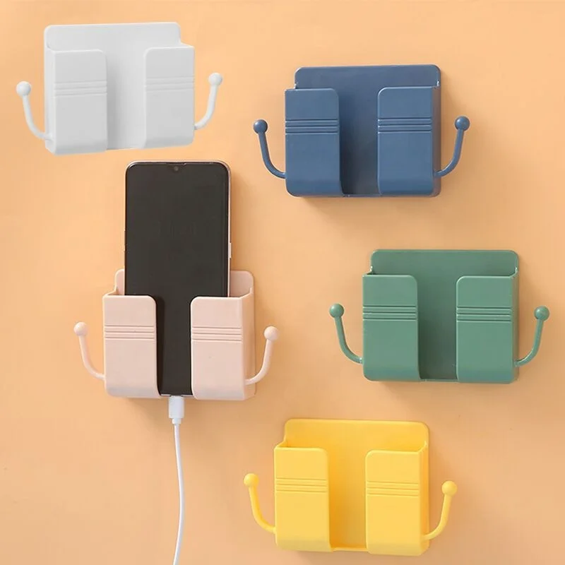 

Hot Selling Wall Mounted Storage Box TV Remote Case Mobile Phone Plug Wall Charger Charging Multifunctional Hook