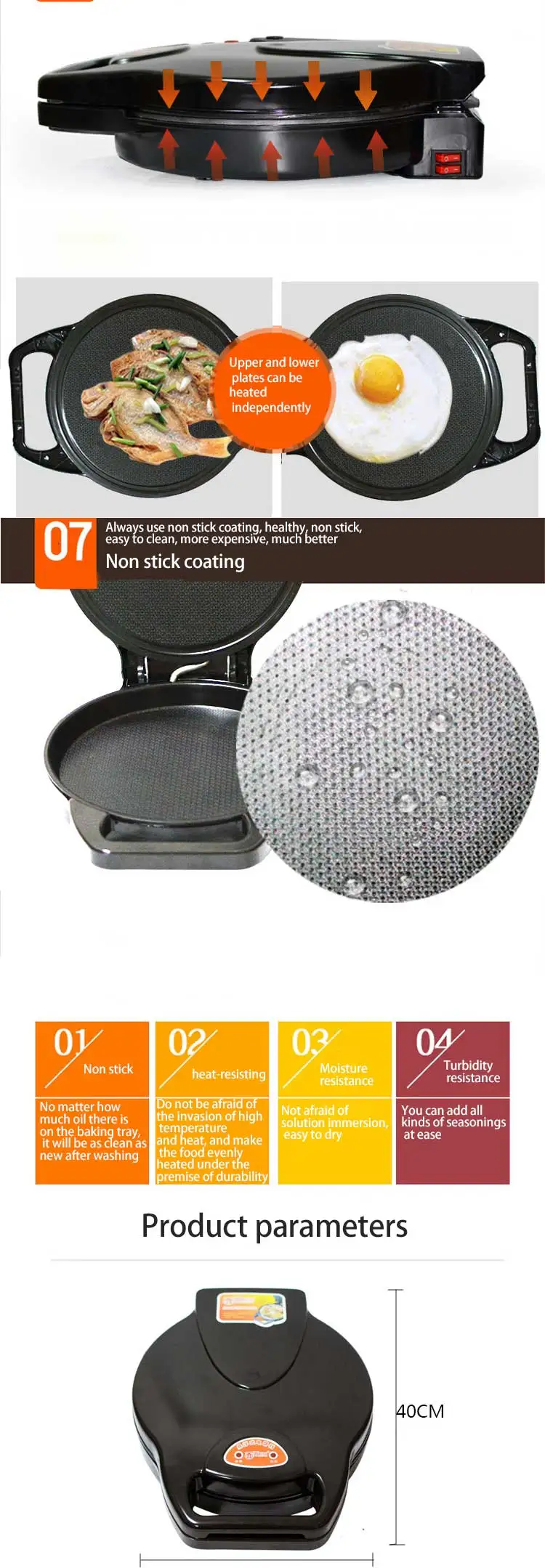 Double sided electric pancake machine non stick pot full automatic pancake machine special offer