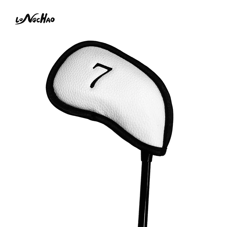 

Hot Selling Custom Logo 10 Pcs/Set White Golf Iron Headcover