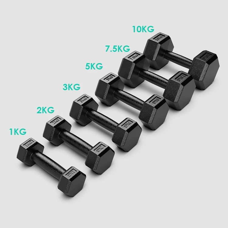 

Commercial Hexagonal Dumbbell Rubber Hex Dumbbell Set for Sale also Fixed Dumbbell, Black