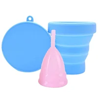 

Foldable silicone Menstrual Cups Sterilizing Cup Set