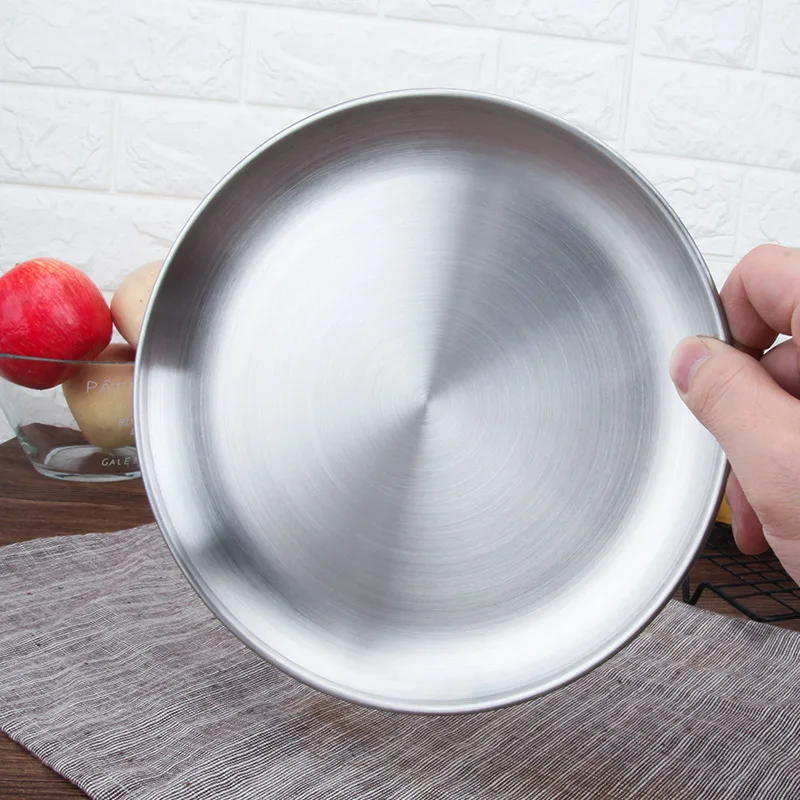 

Gold Dinner Plate Eco-friendly Stainless Steel Silver Metal Food Plate, Silver,gold