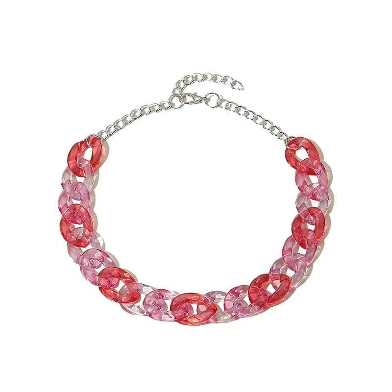 

Women's Geometric crystal transparent color necklace acrylic jewelry plastic resin necklace