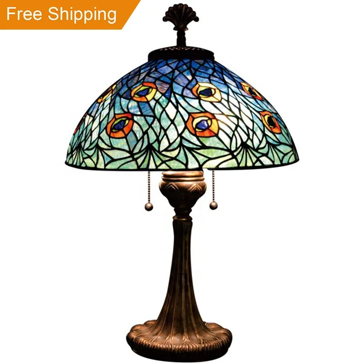 

Peacock tiffany style bedside table lamps tiffany table lamps best prices
