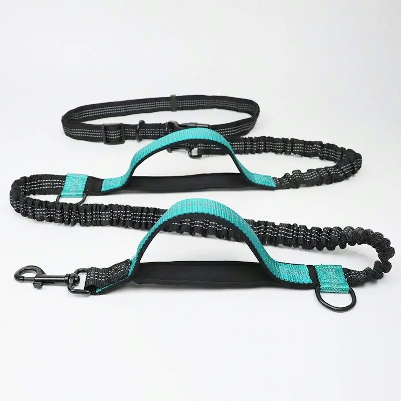 

Multi Function Leash Harness Reflective Adjustable Walking Belt Bungee Retractable running dog leash, Customized color