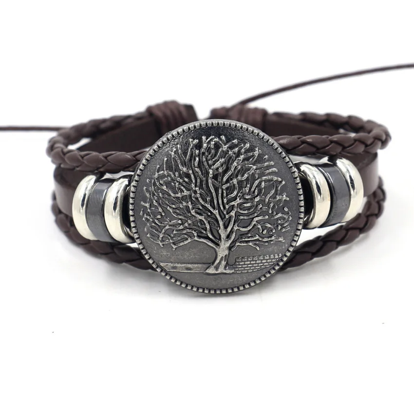 

Viking Bracelet Tree of Life Nordic Bracelet with Yggdrasil Leather Bracelet Amulet Pagan Jewelry CLLB037, As the pictures