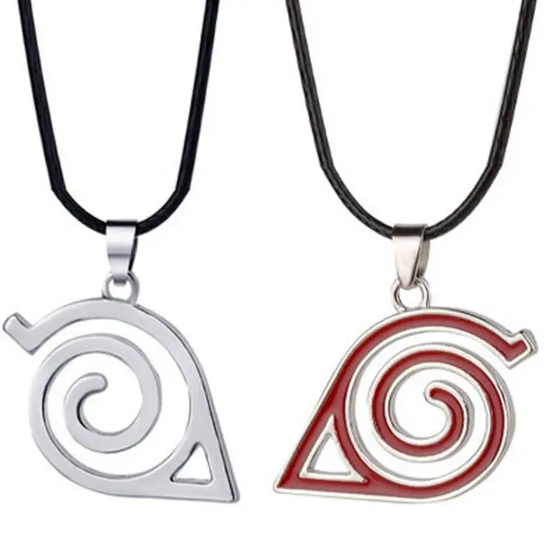 

New Fashion Trendy Japanese Anime Logo Cosplay Necklace Alloy Naruto Symbol Pendant Necklace For Men And Women