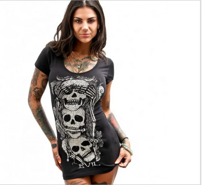 

Sexy skull pattern vest dress, Picture display