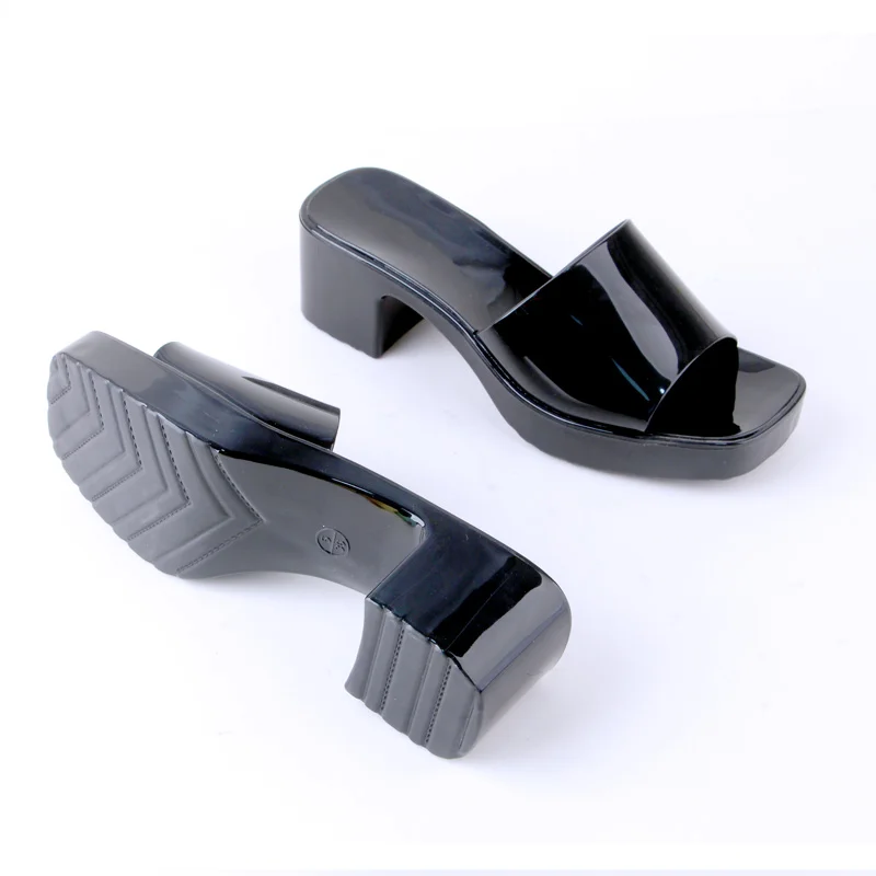 

summer hot selling Luxury slides ladies sandals outdoor high heels women's jelly slippers shoes, Customized color