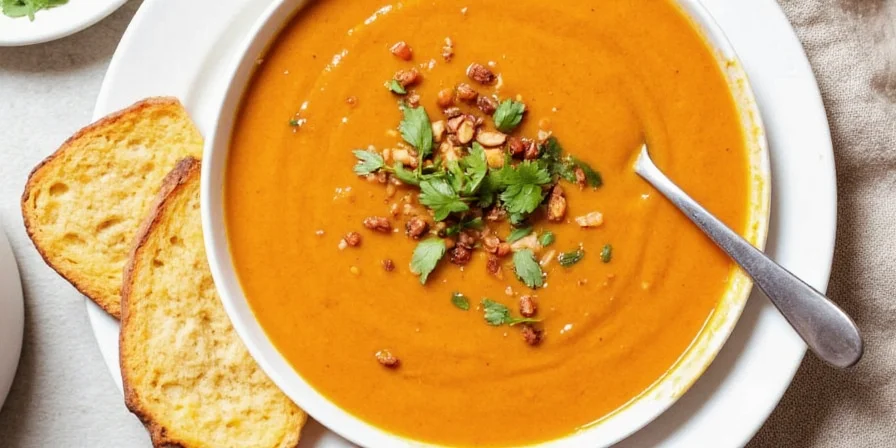 Coconut Cream Swirled into Soup