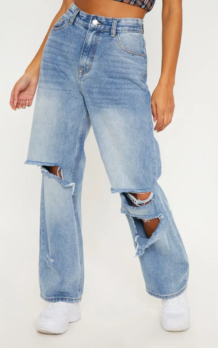 baggy blue jeans womens