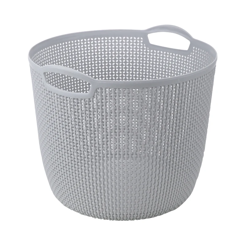 

European style clothes storage basket bathroom space saver organiser plastic laundry basket, Gray , beige and customized colors