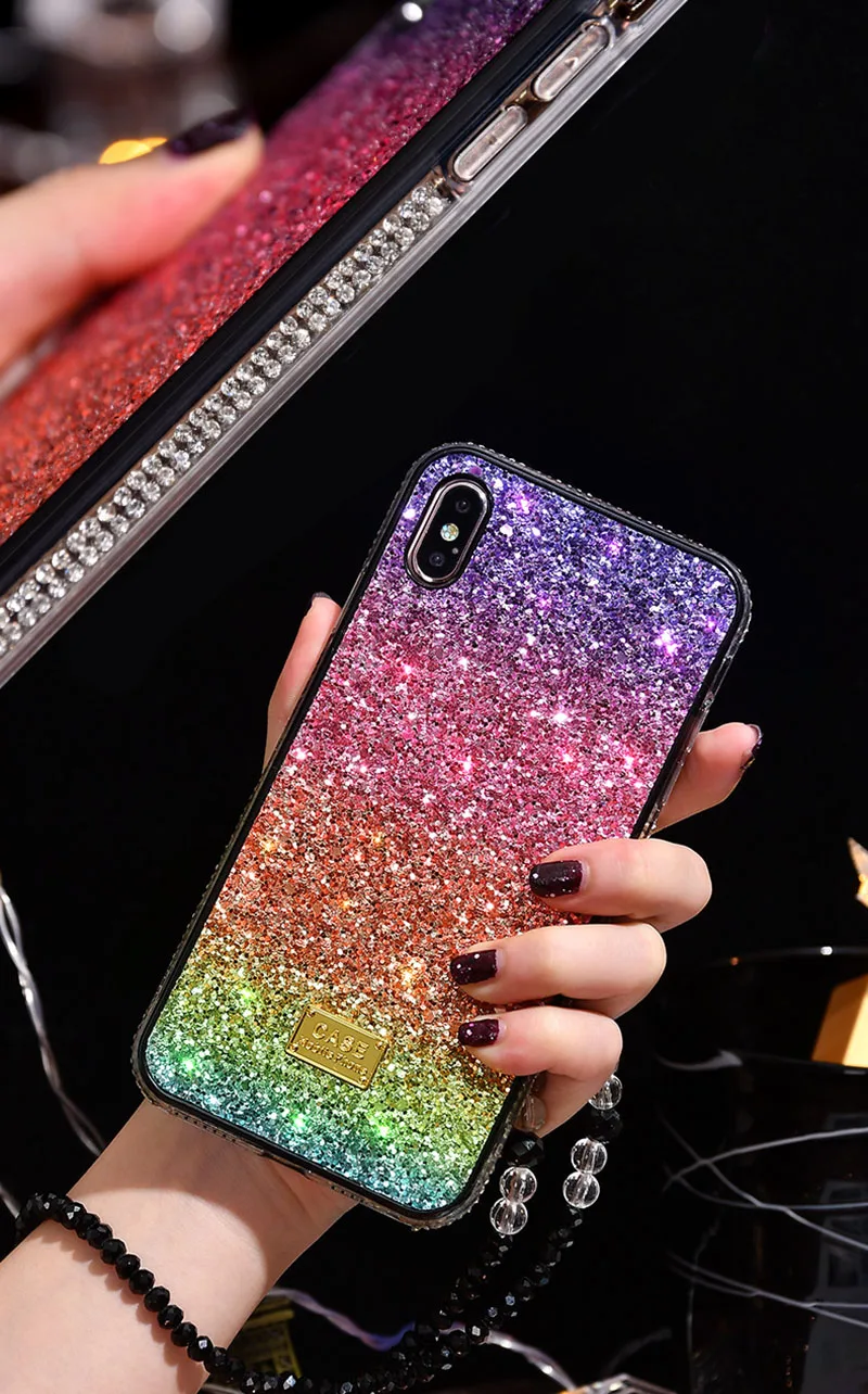 iphone 12手机壳豪华时尚渐变闪光tpu手机壳适用于iphone 12亲手机壳