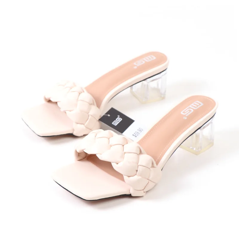 

Women Lady Female Casual Sandals Open-Toed Chunky Heel Block Heel Slippers For Women