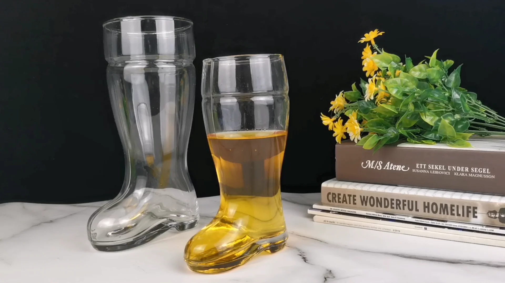 Mouth Blown Customize Large Capacity Printed Bar Glassware Drinking