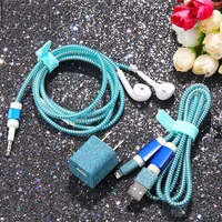

phone accessory electroplated colors USB Data Cable Protector Protective Wire Rope Cable Winder for iPhone stainless wire rope