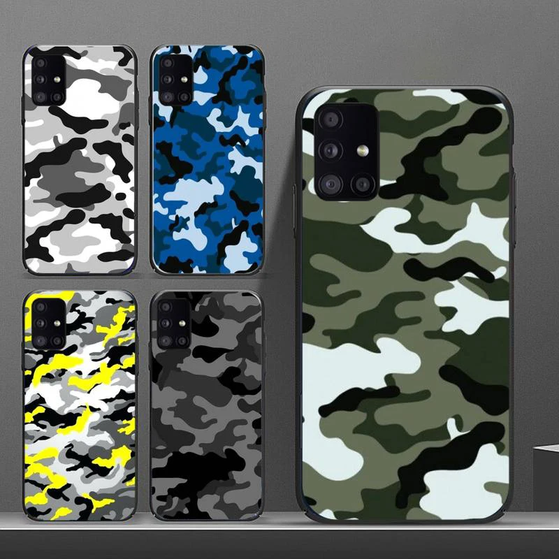 

Camouflage Pattern TPU Phone Case for samsung galaxy s21 s20 fe s10 a51 a52 a71 a50 a12 a72 a21s a70 note 20 10 ultra plus funda
