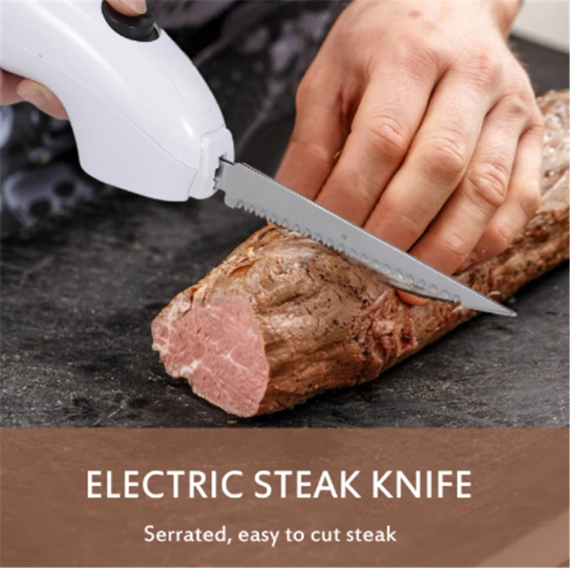 Electric Steak Knife Stainless Steel Kitchen Tool for Meat, Deli Bread