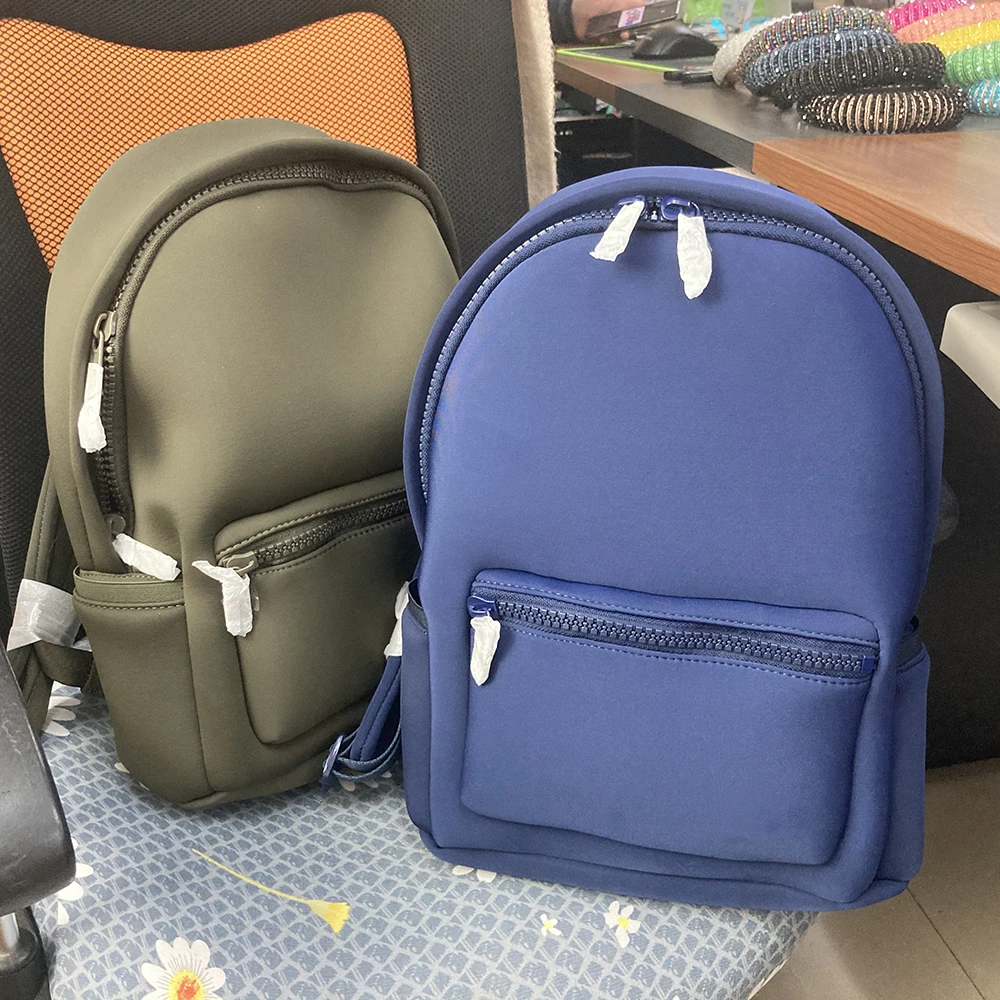 

Neoprene backpack custom large capacity unisex travel bag waterproof neoprene lightweight zipper sports neoprene laptop bag, Solid color