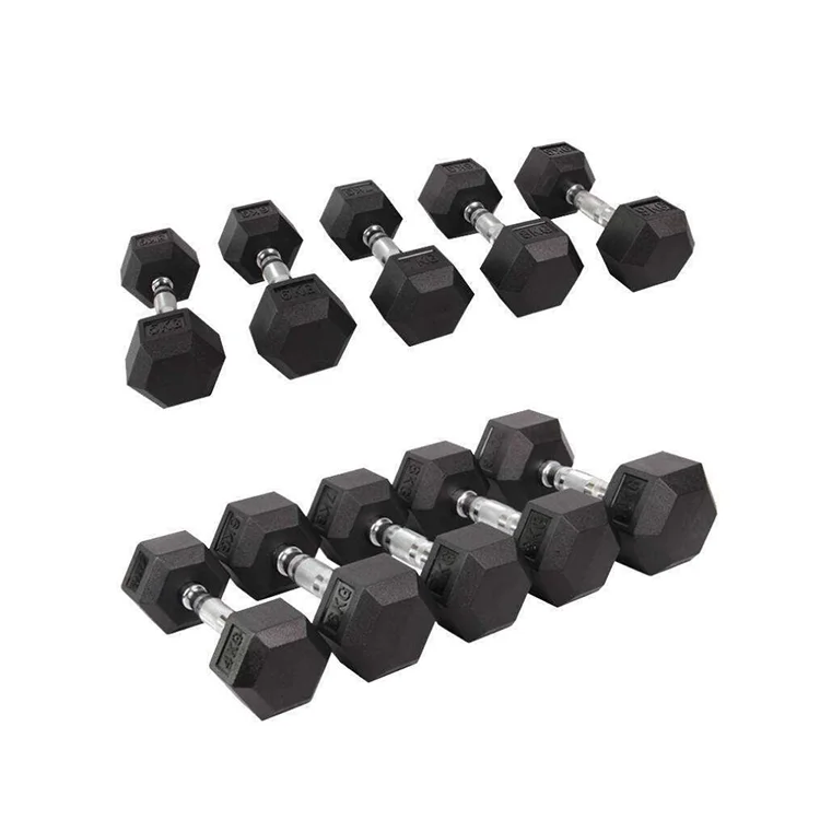 

Factory Spot 10 Pounds Rubberized Hex Dumbbells, Black