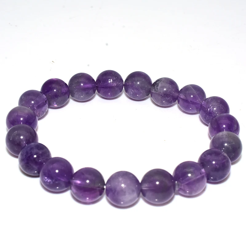 

NAPOLN Natural Stone Beads High Grade Best Selling 4/6/8/10/12/14 mm Light Amethyst Bracelet, Purple