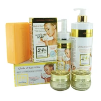 

24K Gold Skincare Set 150000 Pro Glutathione Kojic White Nutri Body Lotion Serum Cream Soap