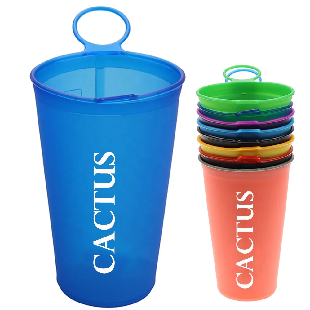

Factory customized logo LFGB food grade Foldable Collapsible 7oz Soft race Running Drinking TPU silicone 200ml Water Cup