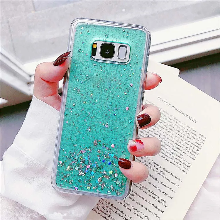 

Fashion Resin Dripping Glue Transparent Glitter Hard PC Back TPU bumper Phone Case Cover For OPPO F5 / A73