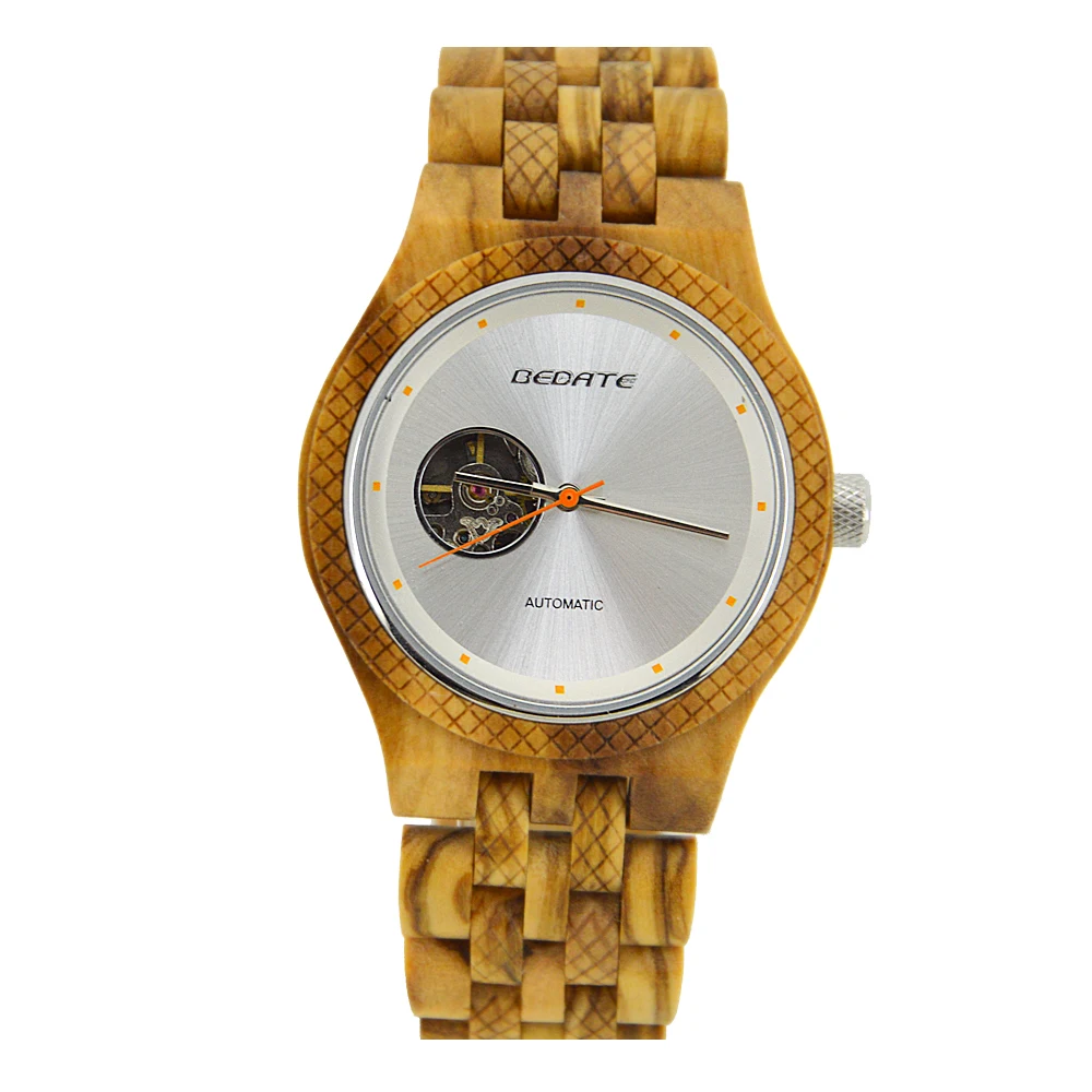

Wholesale Custom logo watch luxury mechanical men watches wooden wristwatch