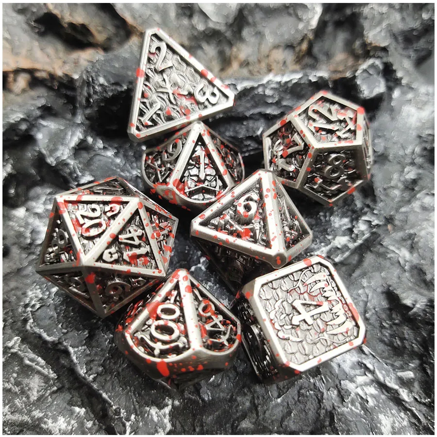 

2021 Cool New DND Dice Sets Dungeons and Dragons Dice D4 D6 D8 D10 D% D12 D20 7PCS MTG RPG Polyhedral Board Game Metal Dice