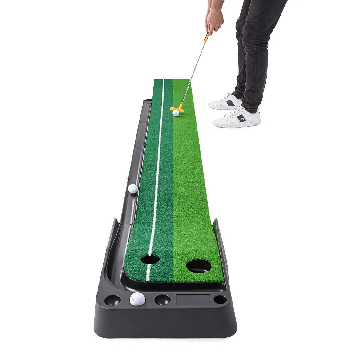 

Indoor Golf Putting Green Portable Mat with Auto Ball Return Function Mini Golf Practice Training Aid, Game and Gift