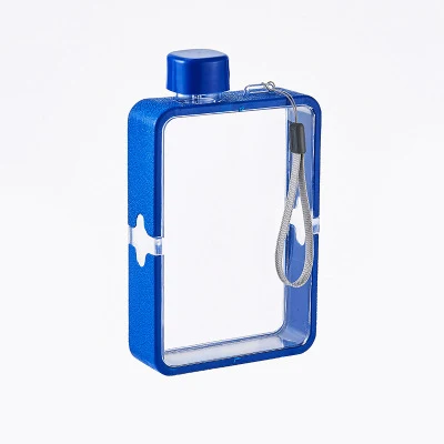 

Feiyou notebook portable transparent outdoor sport drinkware custom printed flat kettle drinking plastic water bottle, Customized color
