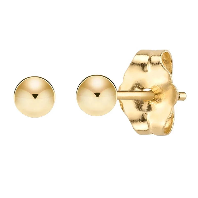 

Gemnel minimalist spheres bead studs 925 sterling silver 14 karat gold women earrings