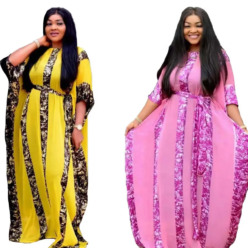 

Wholesale 2 pieces set batik chiffon long women's kaftan dress, As pictures
