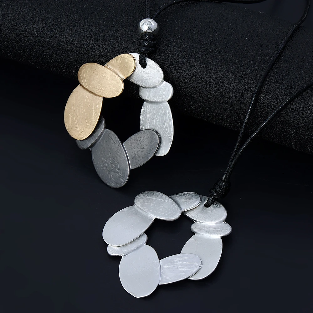 

2021 New Tricolor wire drawing initial unique dainty trendy chunky rope high quality wholesale necklace jewelry women