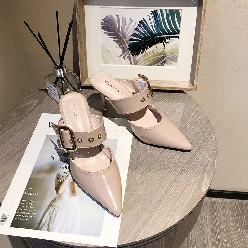 

fashion Cool style sandals comfortable Bright leather ladies high heels, Black,beige