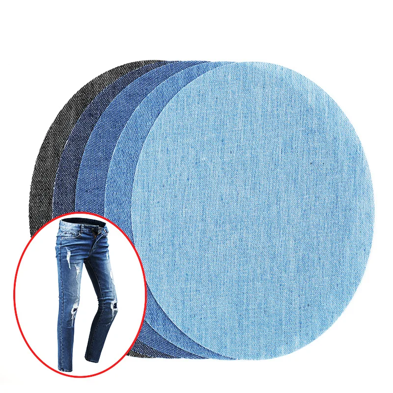 

Iron-on Jean Patches Inside and Outside Strongest Glue Denim Different Shape Blue Repair Decorating Kit, Colorful