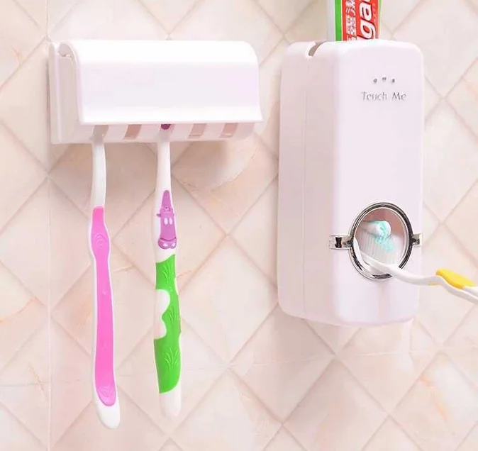 

Automatic Wall Mounted Toothpaste Squeezer with Holder for Washroom Shower Bathroom