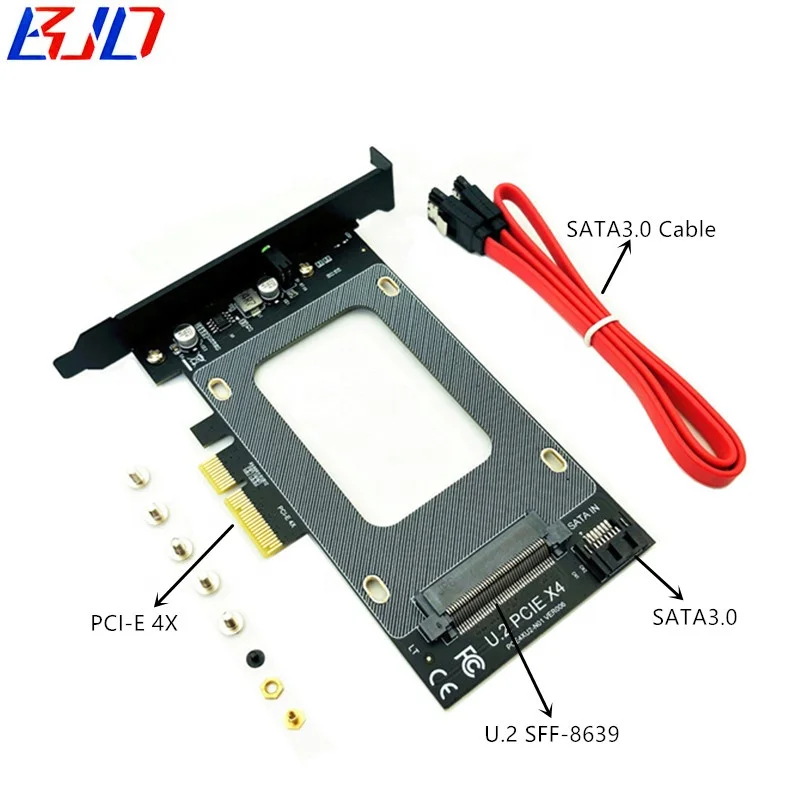 

PCI-E 4X to U.2 SFF 8639 Adapter PCIe U.2 SSD to PCI Express Card Support U.2 SSD 2.5" SATA SSD to PCI-E X4 Riser Card