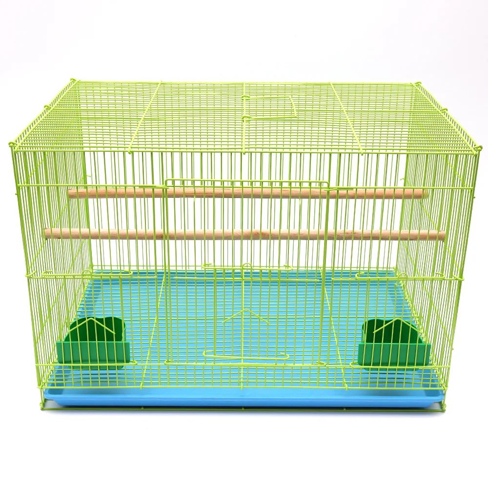 

On sale metal material rectangle stackable bird breeding cages durable easy cleaning outdoor bird cage, White/black/green