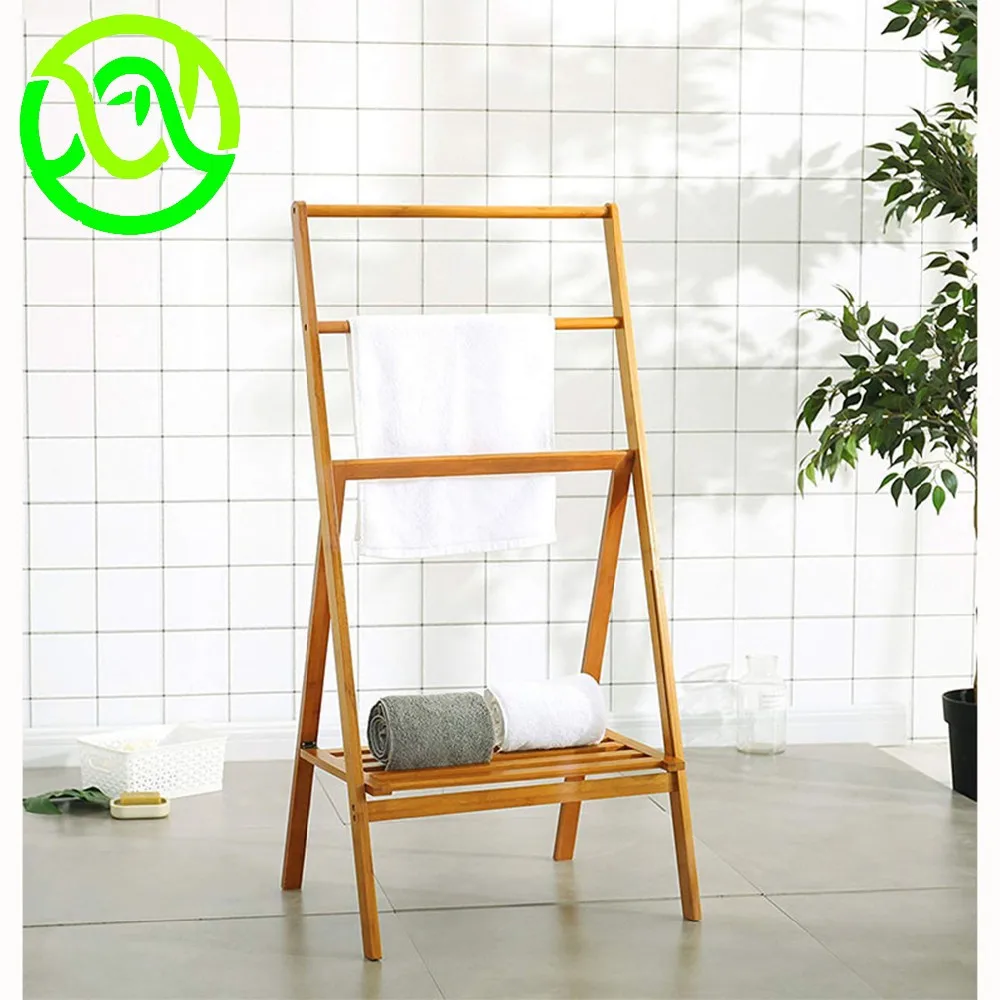 Free Standing 3 Bars Premium Bamboo Folding Towel Rack For Bath And Hand Towels Buy Bamboo
