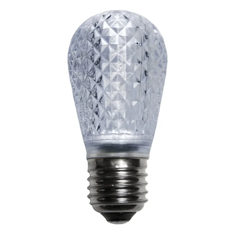 Most Popular Cool White S14 LED Plastic Bulb Faceted Patio String Light Replacement Bulb E26