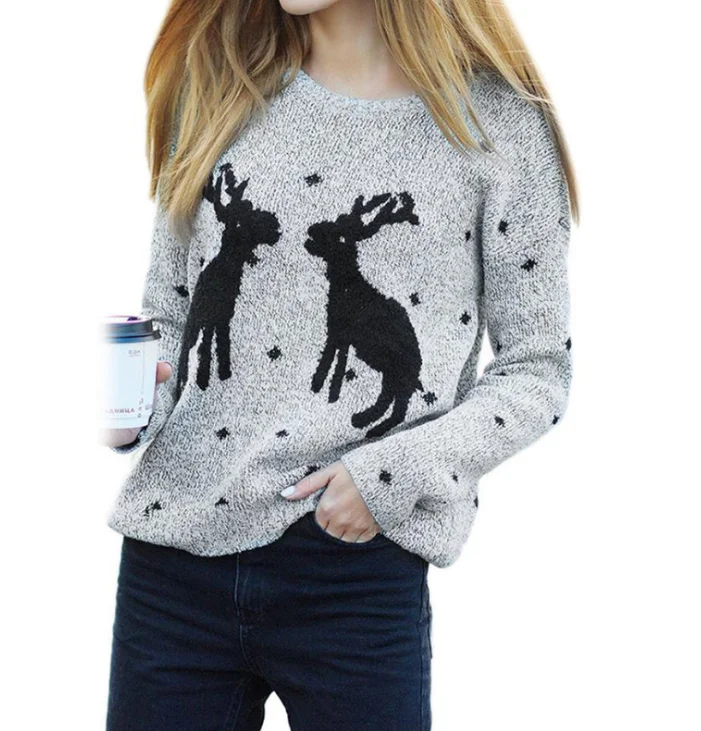 

Wholesale custom Funny Christmas sweaters Ugly ladies Jumper Knitted pullover plus size sweaters woman's sweaters, Customized color