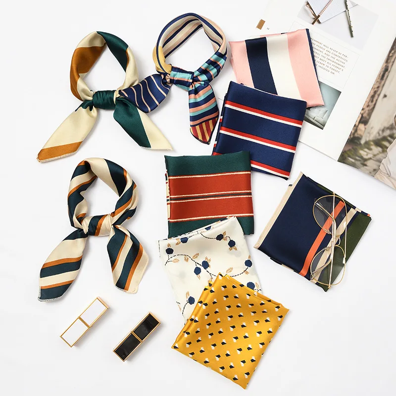 

New Design Small Square Hair Silk Scarf 50cm women