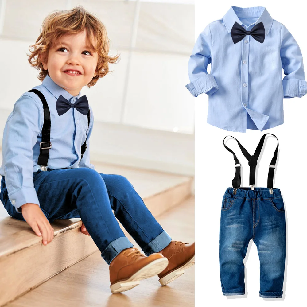 20a514 3pcs Baby Boys Smocked Clothing Sets Boys Clothes Summer Fashion 