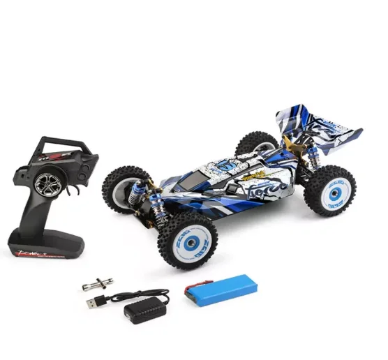 

New Updated Wltoys 124017 V2 Version 2  4wd 75km/h alloy metal chassis brushless desert truck crawler rc hobby electric car, Blue