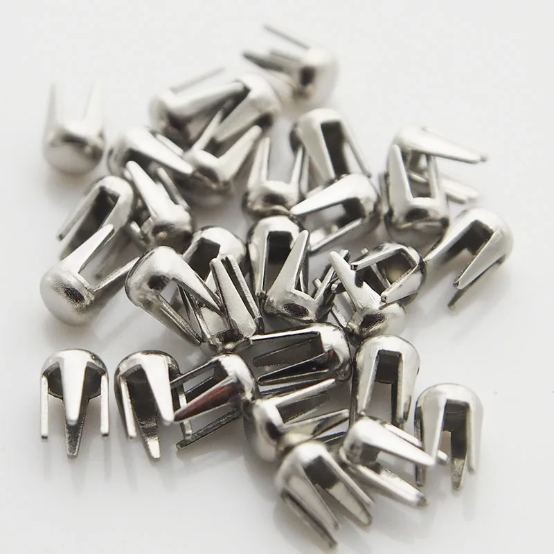 Factory Sale 2.3*3.3mm Stainless Steel 4 Feet Metal Claw Pins for ABS Pearl Setting Tool Attaching ABS Pearl Beads