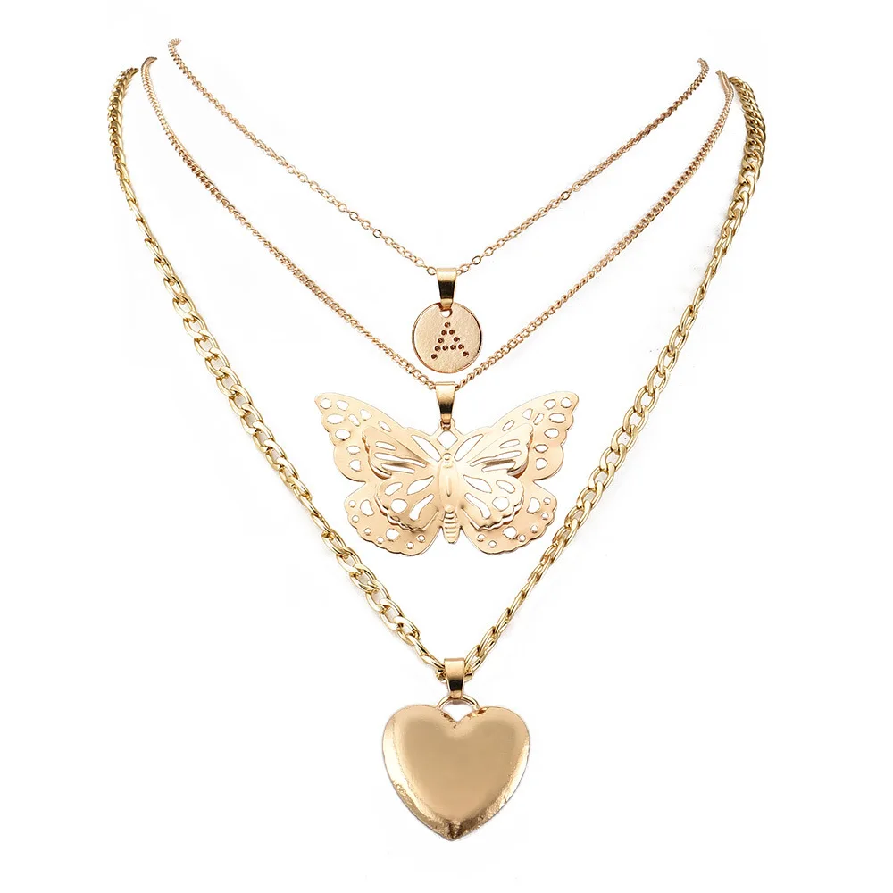

Personality Butterfly heart-heart necklace
