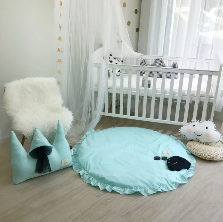 Nordic Newborn Baby Padded Play Mats Soft Cotton Crawling Mat Girls