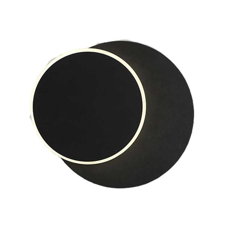 
Hotel living room rotatable round moon square black white gold acrylic metal wood led bedside wall lamps light 